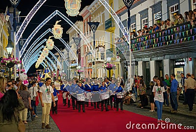 Sanjoaninas festivities, Angra do Heroismo, Terceira island, Azores Editorial Stock Photo