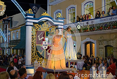 Sanjoaninas festivities, Angra do Heroismo, Terceira island, Azores Editorial Stock Photo