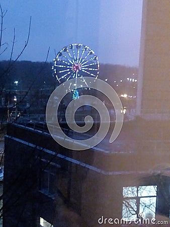 Sankt-Peterbyrg amusement park view wheel Stock Photo