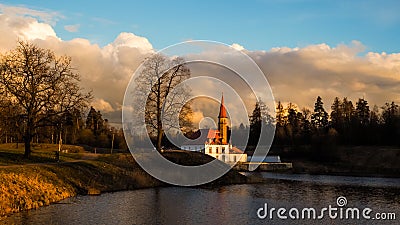 Sankt-Petersburg. The Town Of Gatchina. The Priory castle. Spring 2017 Editorial Stock Photo