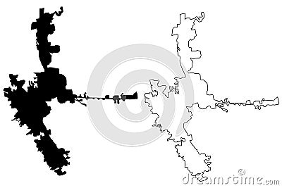 Sanliurfa City Republic of Turkey map vector illustration, scribble sketch City of Urfa or Edessa map Vector Illustration