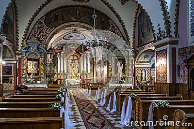 Monastery in Franciscan church, Sanok, Poland Editorial Stock Photo