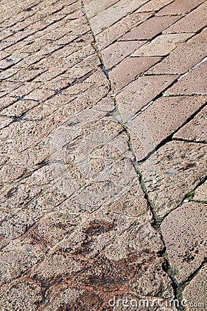 Sanpietrini arsizio stree pavement of a curch and marble Stock Photo