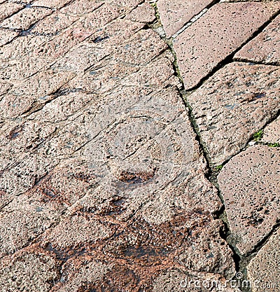 sanpietrini arsizio stree pavement of a curch and marble Stock Photo