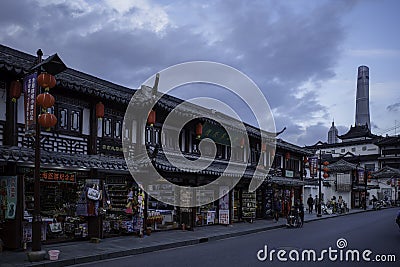 Street scene of the old street in Yuyuan district, Shanghai Editorial Stock Photo