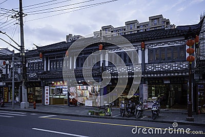 Street scene of the old street in Yuyuan district, Shanghai Editorial Stock Photo