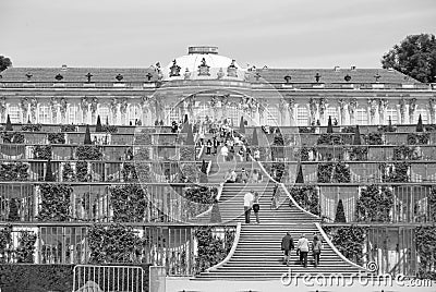 Sanssouci is the name of the former summer palace of Frederick the Great, Editorial Stock Photo