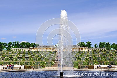 Sanssouci is the name of the former summer palace of Frederick the Great, Editorial Stock Photo