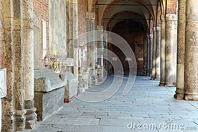 Sant'ambrogio church milan,milano the court expo2015 Stock Photo