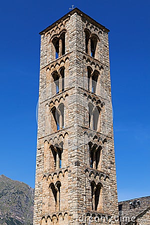 Sant Climent bell tower in Taull Stock Photo