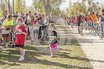 SANT CUGAT DEL VALLES, SPAIN - NOVEMBER 08: Traditional cross for children, which took place in Sant Cugat del Valles, Spain on N Editorial Stock Photo