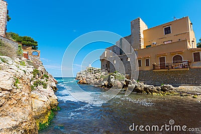 Sant`Elia, in the city of Santa Flavia, Sicily. Ancient maritime village near Palermo Stock Photo