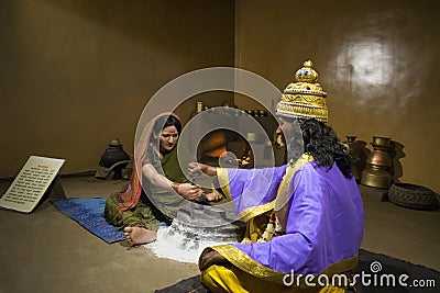 Sant Janabai and Vitthal, Hadshi Temple, Sant Darshan Museum near tikona Vadgoan Maval, District Pune, Maharashtra, India Editorial Stock Photo