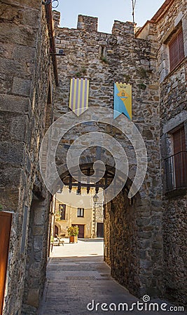 Sant Llorenc de la Muga medieval entrance gate Stock Photo