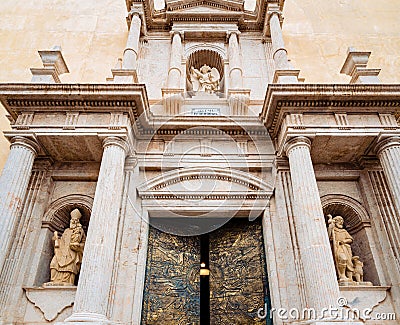 Sant Miquel de Burjassot church facade, Valencia Stock Photo