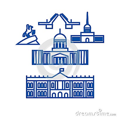 Sant petersburg, russia line icon concept. Sant petersburg, russia flat vector symbol, sign, outline illustration. Vector Illustration