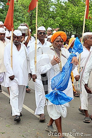 Sant Tukaram palkhi procession, Maharastra, India Editorial Stock Photo