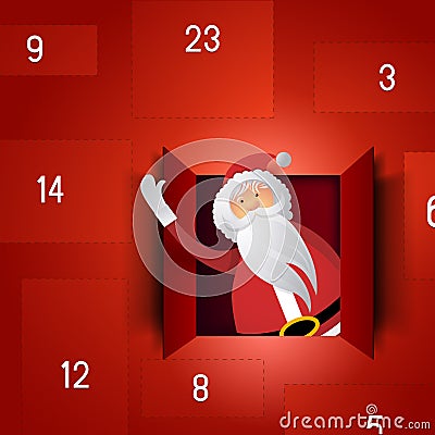 Santa Advent Calendar Vector Illustration