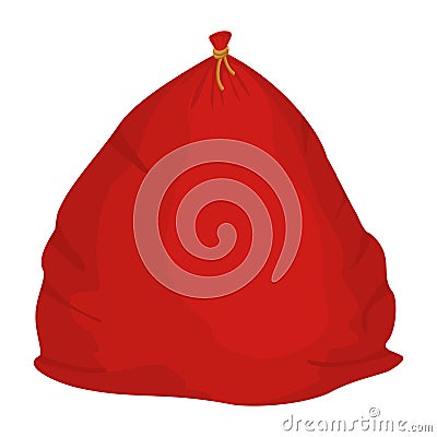 Santa bag with gift. large Christmas sack Red. sackful Gift for Vector Illustration