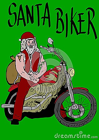 Santa biker Stock Photo