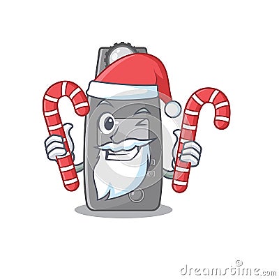 Santa with candy light meter with in the character Vector Illustration