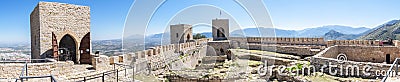 Santa Catalina castle interior panoramic view, Jaen, Spain Stock Photo