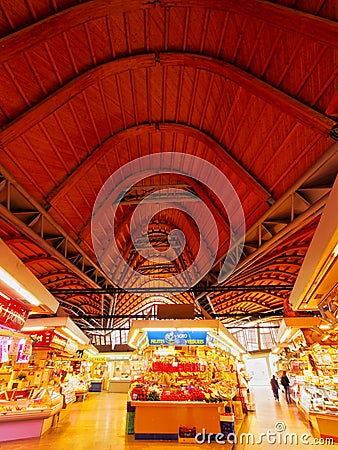 Santa Caterina Fresh Food Market in Barcelona Editorial Stock Photo