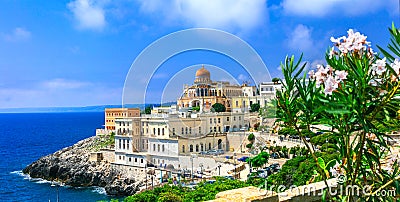 Santa Cesarea Terme, beautiful coastal town in Puglia,famous fo Stock Photo