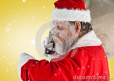 Santa checking the time Stock Photo