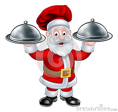 Santa Christmas Chef Character Vector Illustration