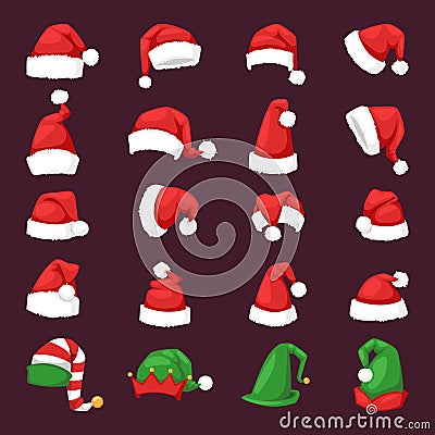 Santa christmas hat vector illustration. Vector Illustration