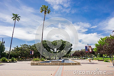 The Santa Clara city hall turned off the water fountain as result of the existing drought, San Francisco bay area, California Stock Photo