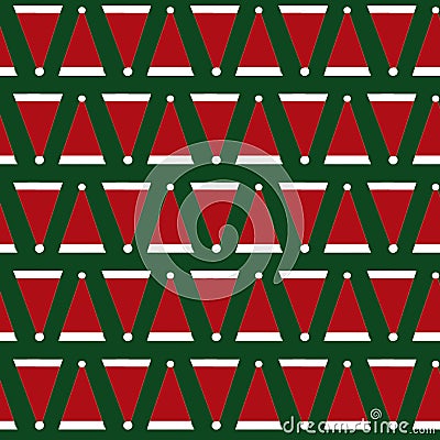 Santa Claus abstract geometric seamless pattern. textiles Stock Photo