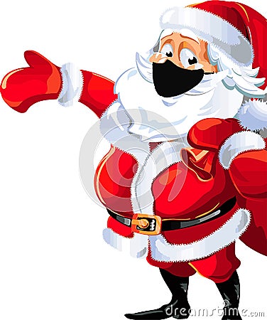 Santa with air pollution mask Vector Illustration