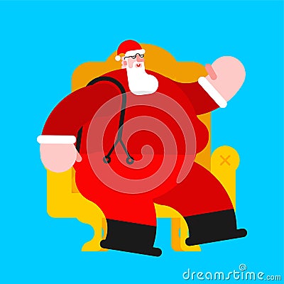 Santa Claus on armchair. Christmas and New Year vector illustration Vector Illustration