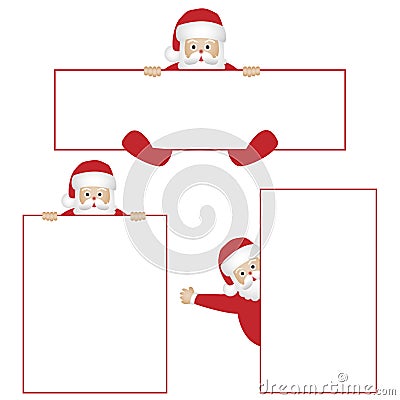 Santa Claus with banners Vector Illustration