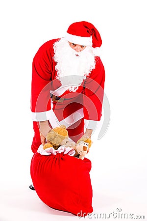 Santa Claus with a big bag Stock Photo