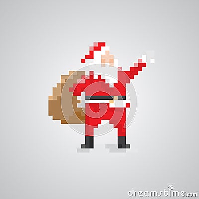 Santa claus 8-bit pixel style Vector Illustration