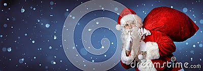 Santa Claus Carrying Bag Stock Photo