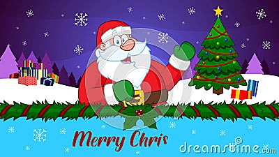 Santa Claus Cartoon Character Waving with Christmas Background Stock Video  - Video of merry, people: 202832877