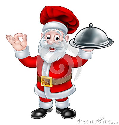 Santa Claus Chef Christmas Cartoon Character Vector Illustration