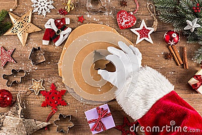 Santa claus christmas bakery concept background Stock Photo