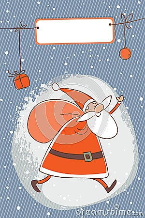 Santa claus christmas card Vector Illustration