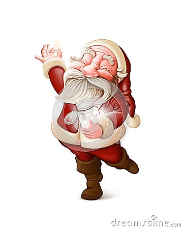 Santa Claus collects stars Stock Photo