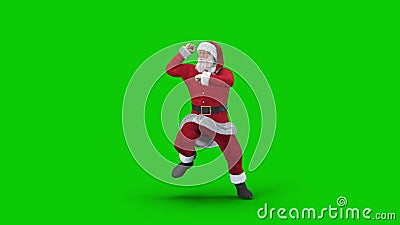 Santa Claus dances k-pop Gangnam style happy energetic dance Stock Photo