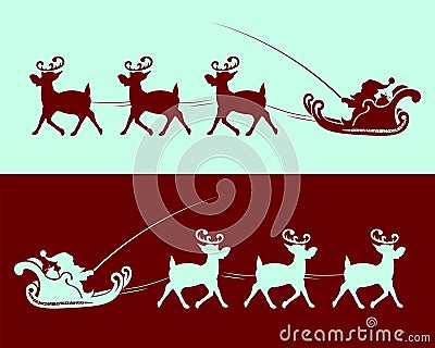 Santa claus on deer Vector Illustration