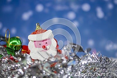 Santa Claus doll with abstract background. Stock Photo