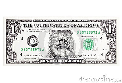 Santa Claus Dollar with clipping path Stock Photo