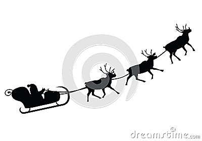 Santa Claus driving in a sledge Vector Illustration