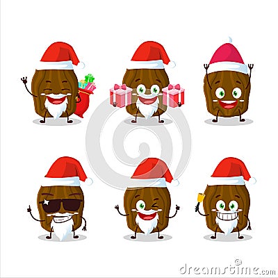 Santa Claus emoticons with date fruit cartoon character Vector Illustration